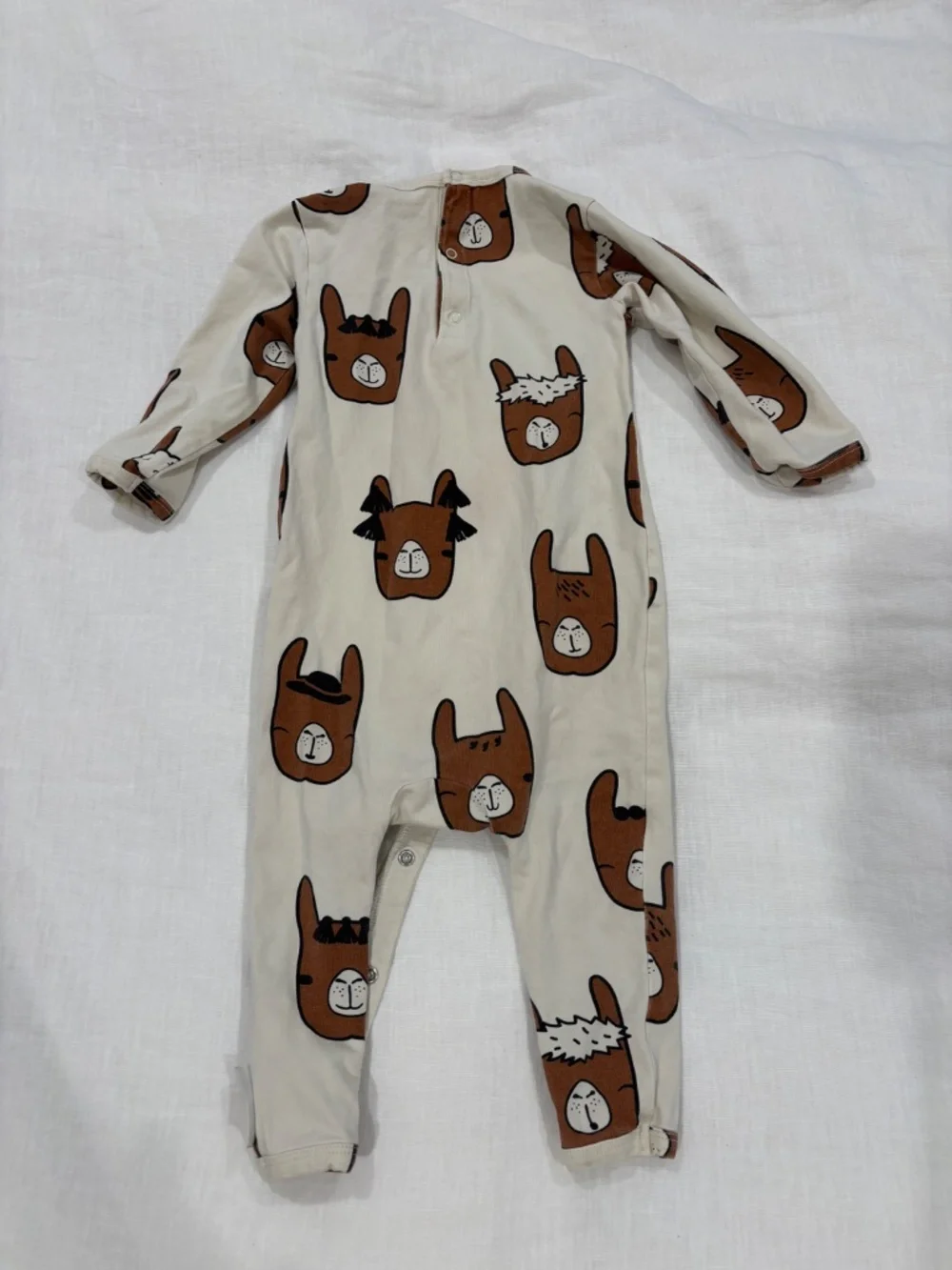 Tinycottons Llama Faces Romper 12–18M | Made in Portugal - Picture 4 of 4